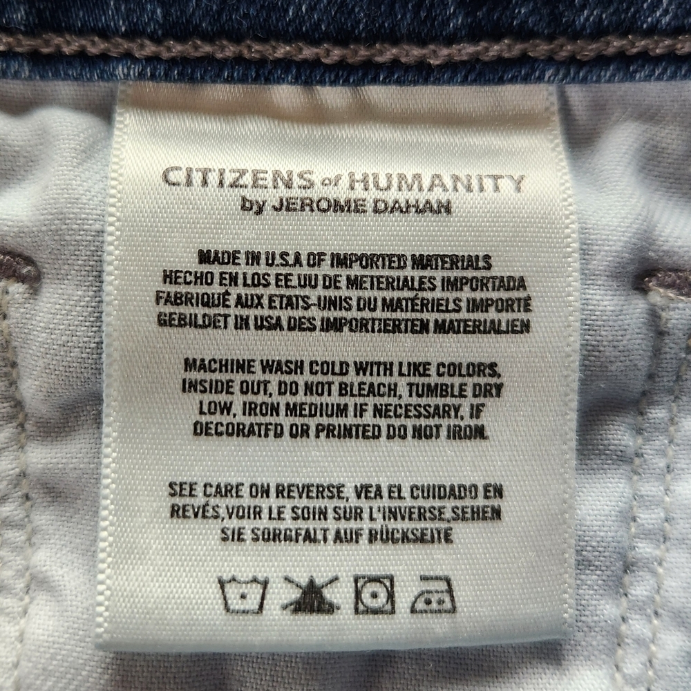 Citizens of Humanity "Agnes Crop" Mid Rise Slim Straight Blue Jean, Women's 26 - Picture 10 of 12